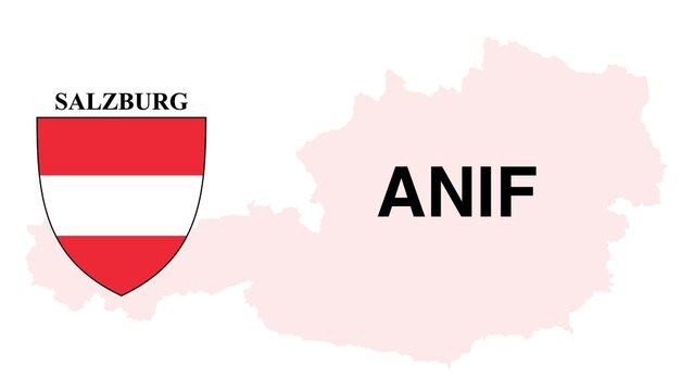 Anif: Illustration mit dem Ortsnamen der Österreichischen Stadt Anif im Bundesland Salzburg