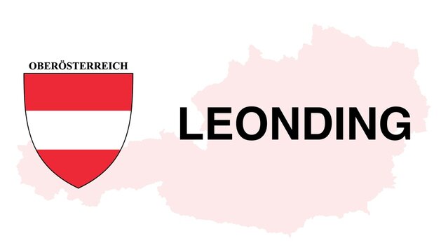 Leonding: Illustration mit dem Ortsnamen der Österreichischen Stadt Leonding im Bundesland Oberösterreich