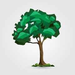 polygon tree, modern vector illustration, isolated