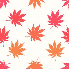 Japanese maples seamless autumn leaves pattern for wrapping paper and clothes print and kids accessories