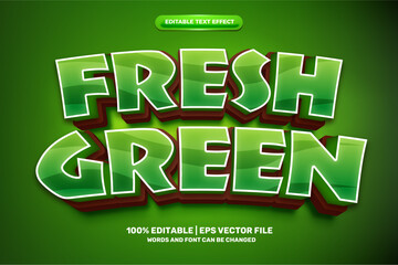 fresh green nature bold 3D Editable text Effect Style