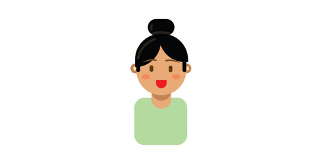 vector illustration of black hair girl