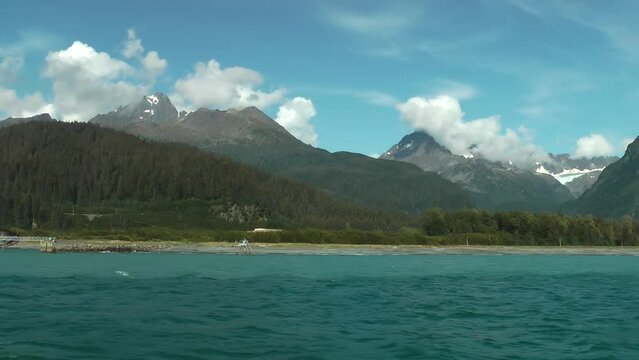 Seward Alaska Landscape
Sailing shot with Forest mountains lake and clouds, Alaska, 2021
