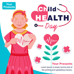 Child Health Day, sweet girl smile. Suitable for events