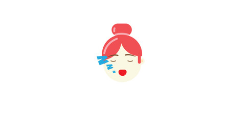 vector illustration of sleepy girl emoticon