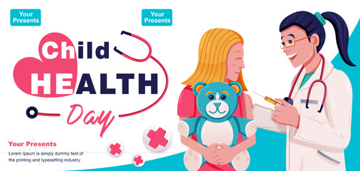 Children's Health Day, Doctors inject vitamins into children. Suitable for events