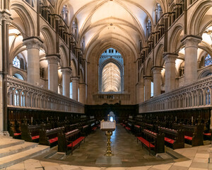 view of the Quire inside the historic Canterbury Cathedral