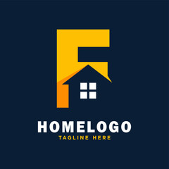 Letter F House Logo Design Template Inspiration, Vector Illustration.