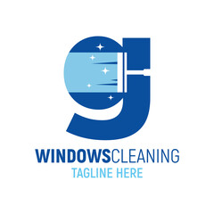 Letter G Window Cleaning Logo Design Template Inspiration, Vector Illustration.
