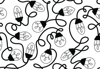 Festive illumination seamless idea light bulbs pattern for wrapping and kids clothes print and study notebooks