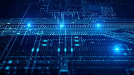 Blue technology background/Technology background of the dot and line, can be used in the description of technological processes, science, education. Can be used as digital dynamic wallpaper. 3d render
