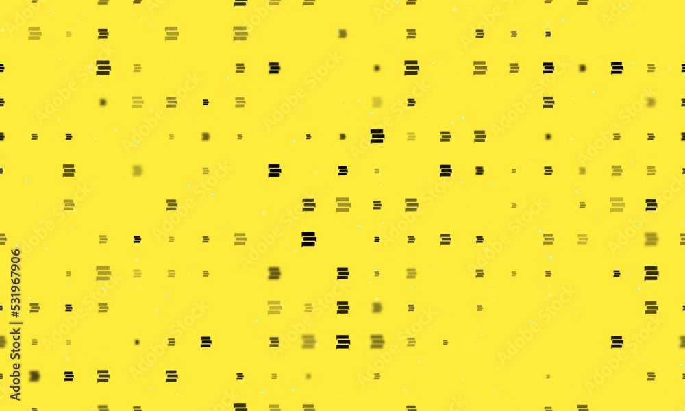 Poster seamless background pattern of evenly spaced black discussion symbols of different sizes and opacity