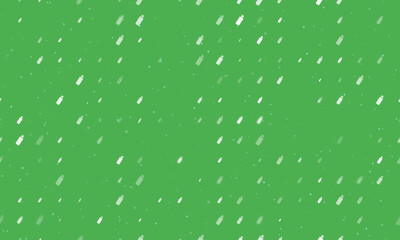 Seamless background pattern of evenly spaced white flash drives of different sizes and opacity. Vector illustration on green background with stars