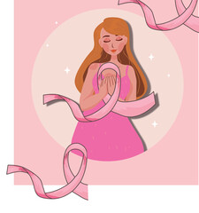 Mujer lucha contra el cáncer de mama