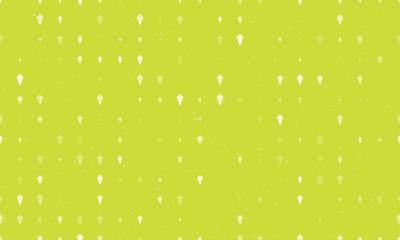 Seamless background pattern of evenly spaced white ice cream balls symbols of different sizes and opacity. Vector illustration on lime background with stars