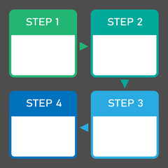 Template infographic with 4 steps for business concept isolated on white background. Can be used for presentations, workflow, etc. vector illustration 
