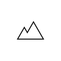 Graphic flat mountain icon for your design and website