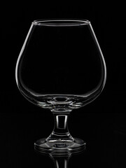 empty glass on black