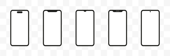 Models smartphone with transparent screens. Mobile phone. High Quality Vector illustration  flat design. eps10