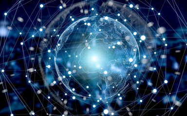 Fototapeta premium lobal social network and future