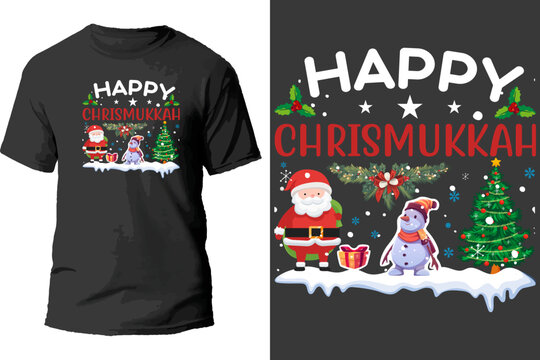 Happy chrismukkah t shirt design.