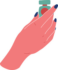 Hand Nail Polished Illustration Cosmetic