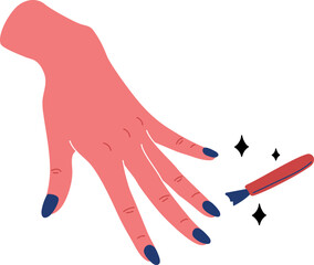 Hand Nail Polished Illustration Cosmetic