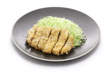 white Tonkatsu, pork loin cutlet (coated in bread crumbs and deep fried at a low temperature), Japanese cuisine