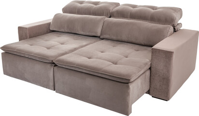 modern brown suede couch sofa  isolated
