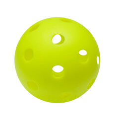 Yellow Pickleball on a white background.