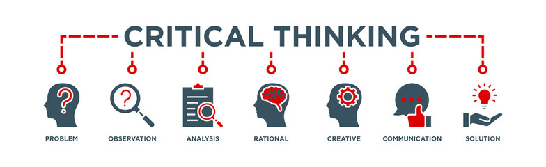 Critical Thinking Banner Web Icon Vector Illustration Concept For Analysis of Facts