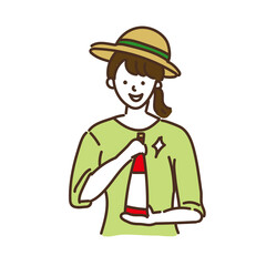 農業女子　農家　ゆるイラスト　女性