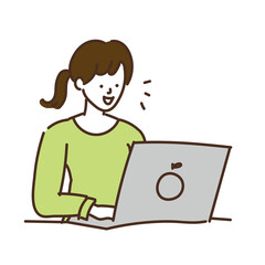 農業女子　農家　ゆるイラスト　女性