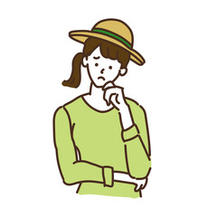 農業女子　農家　ゆるイラスト　女性