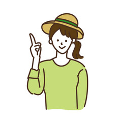 農業女子　農家　ゆるイラスト　女性