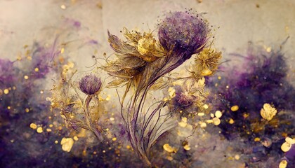 Flowers in the style of watercolor art. Luxurious floral elements, botanical background or wallpaper design, prints and invitations, postcards. Beautiful delicate flowers 3D illustration