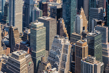 Buildings in Manhattan viewed from high up, New York