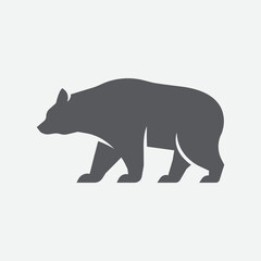 Bear animal illustration. Bear side view logo icon. Bear symbol.Vector illustration