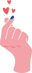 Heart Hand Flat Love Finger