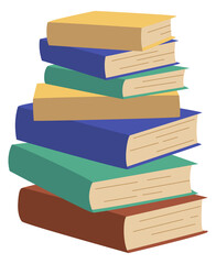 Book bundle. School textbooks set illustration. Stack of books