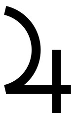 Jupiter icon. Planet symbol. Black sign. Astrological calendar. Jyotisha. Hinduism, Indian or Vedic astrology horoscope