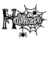 Halloween decor svg file. Spider web, clipart. Transparent background.