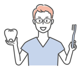 simple illustration for dentist and teeth