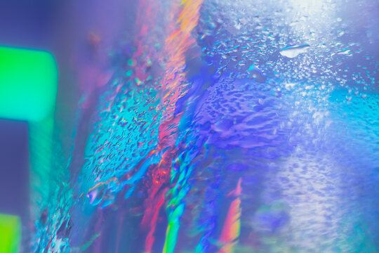 Lights Drops Prismatic Chromatic Holographic Aesthetic Neon blur liquid texture background blue