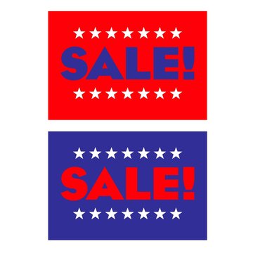 Election day sale rectangular signs with stars