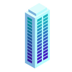 Isometric building icon, PNG with transparent background.