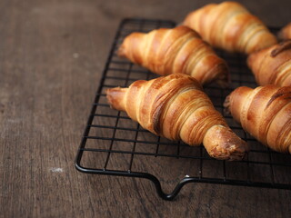 baked homemade French butter croissants