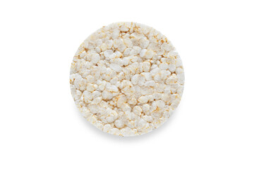 One rice cake isolated , top view