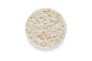 One rice cake isolated , top view