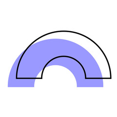 Abstract shape, Memphis geometric design element, modern shape PNG with transparent background.